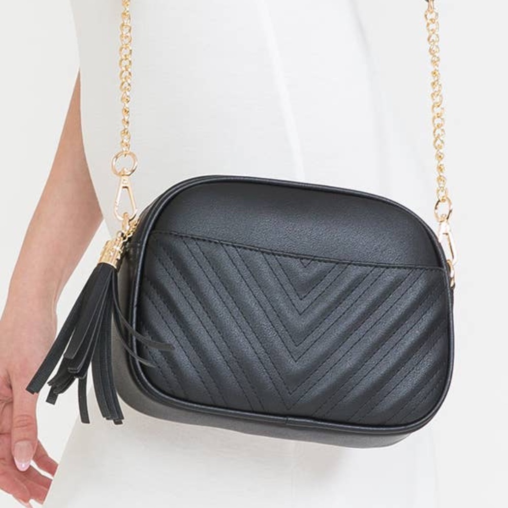Tassel Quilted Crossbody Shoulder Bag